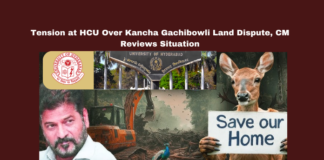 Tension at HCU Over Kancha Gachibowli Land Dispute, CM Reviews Situation,Mango News,BJYM ABVP protest, HCU land dispute, HCU students, hyderabad news, Hyderabad Protests, Kancha Gachibowli, PIL High Court, Telangana CM Revanth Reddy, Telangana Congress, Telangana Government,Kancha Gachibowli Land Dispute,HCU,HCU Land Dispute News,HCU News,HCU Latest News,Telangana Government's Decision On HCU Land Sparks Controversy,University Of Hyderabad,CM Revanth Reddy,CM Revanth Reddy Latest News,CM Revanth Reddy News,Telangana,Telangana News,Telangana Latest News