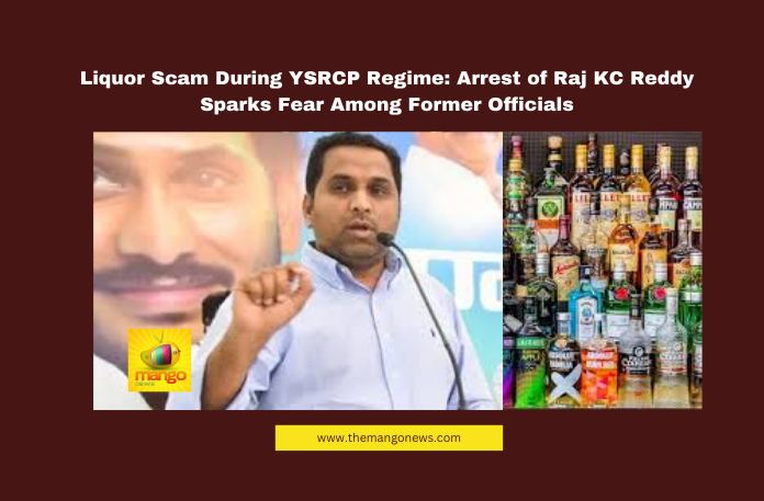 25 April 33 Raj KC Reddy arrest, liquor scam Andhra Pradesh, YSRCP liquor scandal, Jagan Mohan Reddy controversy, APSBCL scam news, SIT investigation AP, Mithun Reddy SIT inquiry, Vijaya Sai Reddy questioned, liquor policy scam, Andhra Pradesh political news