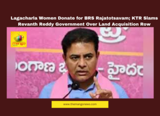 BRS Rajatotsavam 2024, KTR Lagacharla Women Donation, Land Acquisition Controversy Telangana, Revanth Reddy NHRC Criticism, Telangana Human Rights Violation, KTR Criticizes Revanth Government, Telangana Land Disputes, Lagacharla Village News, NHRC Telangana Report, Telangana Political Updates