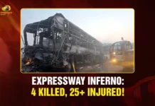 Fog Chaos on Delhi-Agra Expressway: 4 Dead, Dozens Hurt as Buses Burst Into Flames Expressway Inferno 4 Killed, 25+ Injured