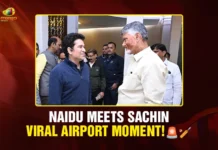 Naidu Meets Sachin Viral Airport Moment! 🚨🏏