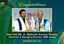 AMR Group Chairman A. Mahesh Kumar Reddy Conferred Honorary D.Litt. At TMV 44th Convocation