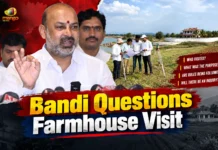Bandi Sanjay Questions Congress Visit to KCR Farmhouse, Demands Land Evidence