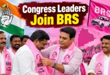 Several Congress Leaders Join BRS in Rajendranagar as KTR Welcomes Them